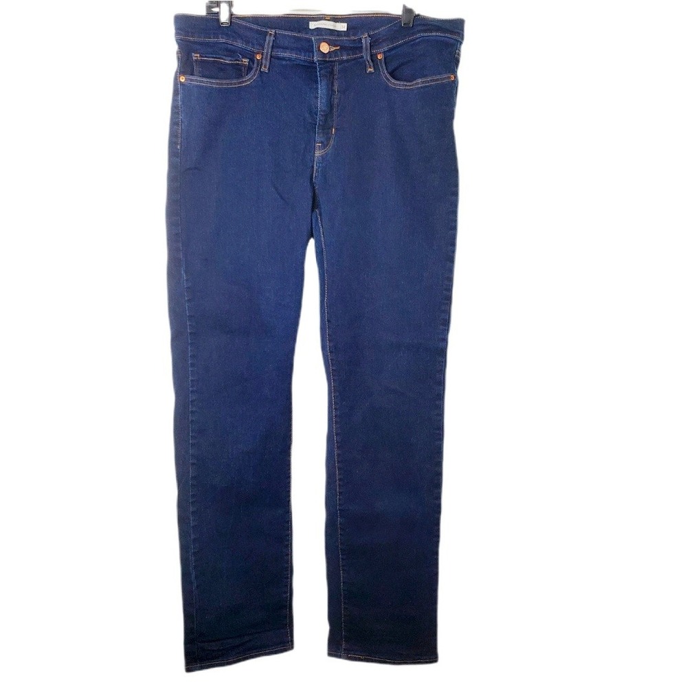 Levi's 314 Shaping Straight Leg Jeans Dark Wash Blue Denim Size‎ 34 W34 L32